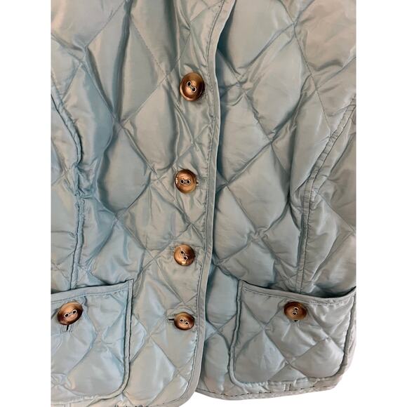 Talbot's Woman Petites xp Blue Quilted Puffer Vest Button Athleisure Preppy - Picture 3 of 5